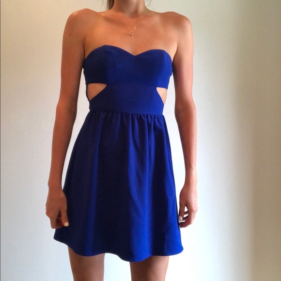 Nordstrom Royal Blue Strapless Cutout Dress - Picture 2 of 5